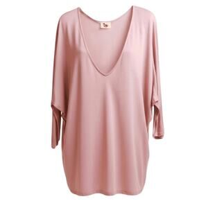 L'Agence Deep V Modal 3/4 Sleeve Tunic - Large, NWOT
